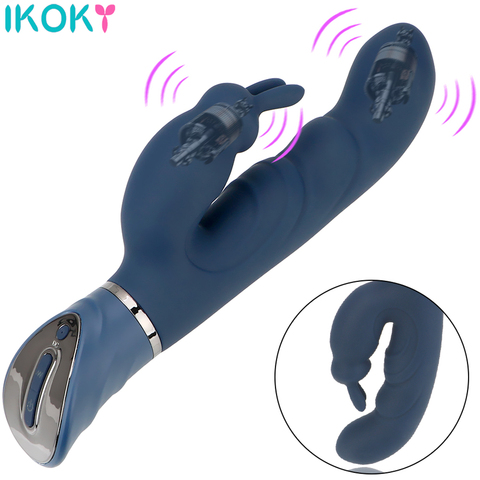 IKOKY vibrador de conejo punto G consolador vibrador para mujeres 10 modos de vibración, vibrador de conejito impermeable vibrador del clítoris juguetes sexuales ► Foto 1/6