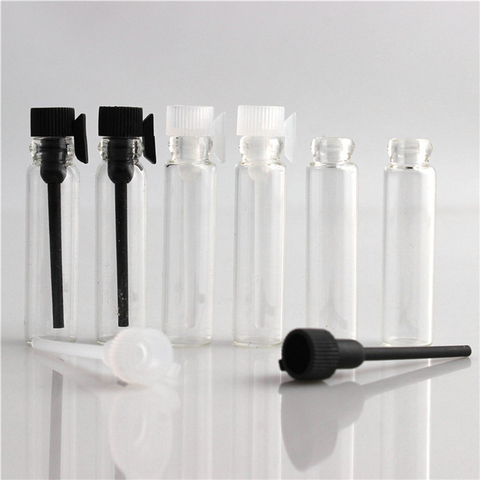 10 unids/pack 1ML 2ML 3ML negro claro Perfume Mini botella de vidrio botella de vacío botella de cosméticos de prueba de muestra tubo delgado frascos ► Foto 1/6