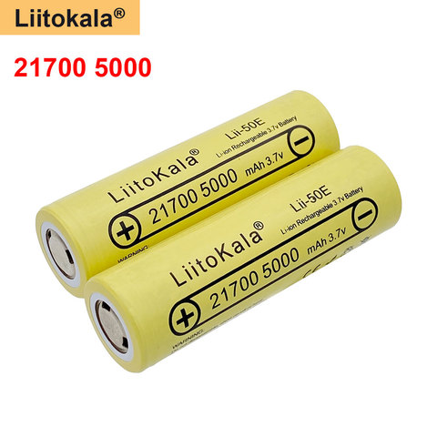 LiitoKala-batería recargable para cigarrillo electrónico, pila de alta potencia de descarga 5C, Lii-50E, 3,7 V, 21700, 5000mah ► Foto 1/5
