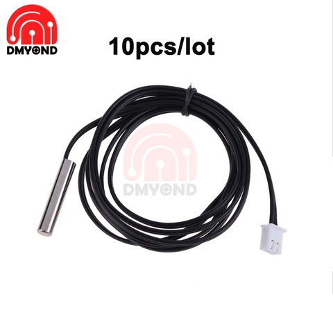 10 Uds NTC, 10K, 3950, térmica Cable impermeable con NTC sonda del Sensor 1M para W1209 termostato de Control de la temperatura Thermo controlador ► Foto 1/6