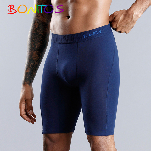 BONITOS-Bóxer largo de algodón natural para hombre, ropa interior sexy de marca superior suave de diferentes colores ► Foto 1/6