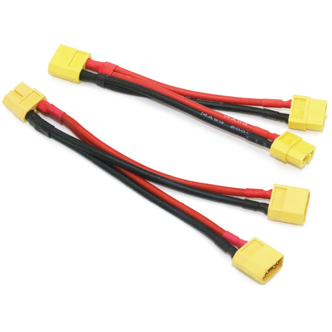 1 piezas Xt60 paralelo Cable de conector de batería Dual extensión Y divisor de silicona de alambre ► Foto 1/6