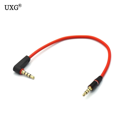 Cable de Audio corto con ángulo de 90 grados, conector jack 3,5 macho a macho, 4 polos, 3,5mm a 3,5mm, auriculares con Cable para teléfonos móviles, 20/120cm ► Foto 1/6