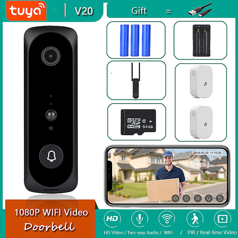 1080P Hogar Inteligente de Vídeo de cámara inalámbrica WiFi timbre