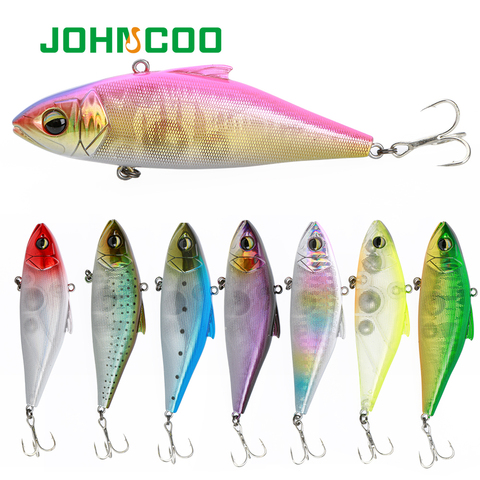 JOHNCOO 80S vibración cebo hundimiento faenar atraer 20,5g sin labios Crankbaits duro Artificial VIB cebo para lubina de bajura de pesca de mar ► Foto 1/6