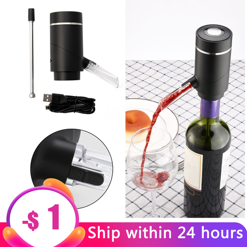 escanciador de sidra,Decantador automático de pico, aireador eléctrico de vino ABS, herramientas instantáneas, vertedor recargable por USB, para beber, Cocina, Bar portátil ► Foto 1/6