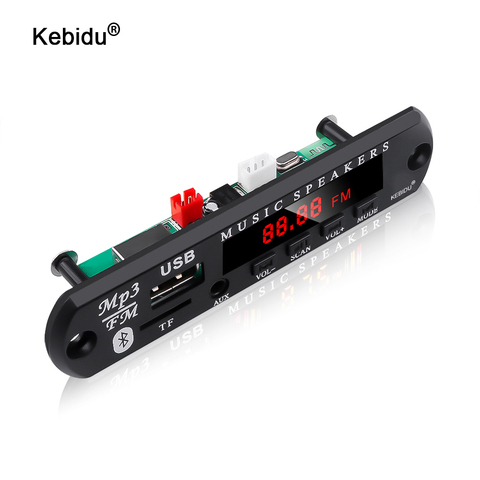 Kebidu-placa decodificadora de Audio para coche, reproductor MP3 inalámbrico de música con Control remoto, USB, TF, Radio, Bluetooth 5,0, 5V, 12V, MP3, WMA ► Foto 1/6