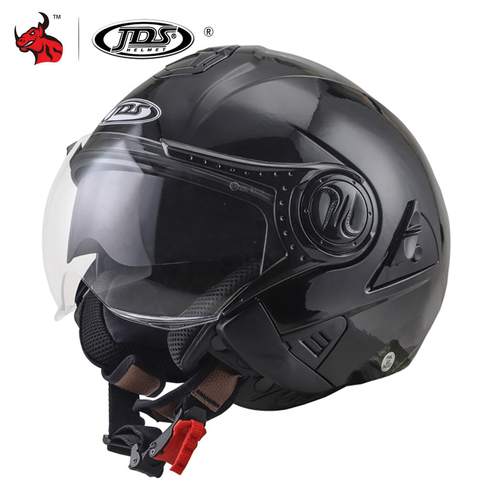 Casco de Moto nenki con doble lente, Casco de motocicleta con cara abierta, Casco de carreras todoterreno, Casco de Moto Capacete negro ► Foto 1/6