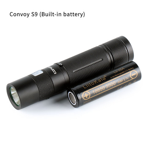 Convoy-linterna S9 cree xml2 interior, con Puerto de carga micro USB, 18650, batería integrada 18650 ► Foto 1/6