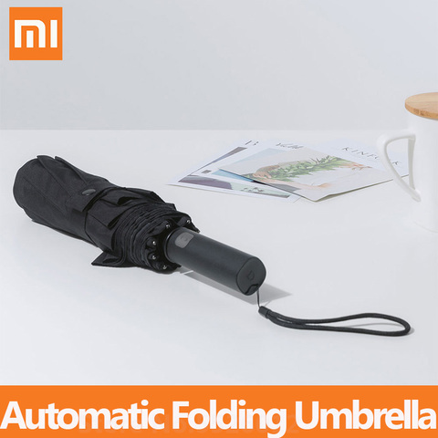 Xiaomi Mijia-paraguas plegable automático y sombrilla de aluminio, resistente al viento, impermeable, UV, para invierno y verano ► Foto 1/6