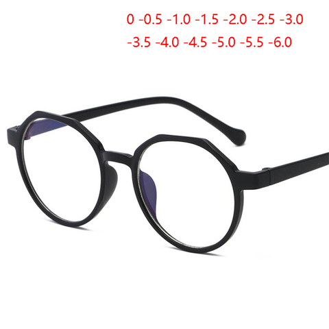 Gafas ópticas redondas Retro Para hombre y mujer, lentes de miopía con espejo transparente a la moda, para miopía, 0-0,5-1,0-1,5 a-6,0 ► Foto 1/6