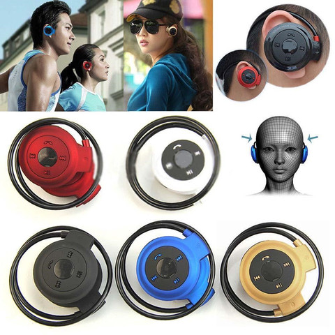 Mini auriculares Bluetooth 503 manos libres con reproductor MP3, Auriculares deportivos estéreo inalámbricos con soporte para tarjeta TF y Diadema FM ► Foto 1/6