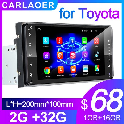 2 din android 8,1 coche Universal reproductor Multimedia reproductor de Radio para coche estéreo para toyata VIOS corona CAMRY HIACE PREVIA COROLLA RAV4 ► Foto 1/6