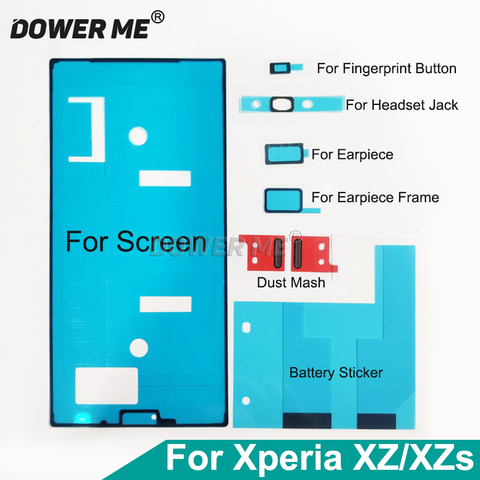 Dower Me-adhesivo para pantalla LCD, pegamento para marco frontal, altavoz, malla antipolvo, conjunto completo de pegatinas para Sony Xperia XZ XZs F8332 F8232 ► Foto 1/5