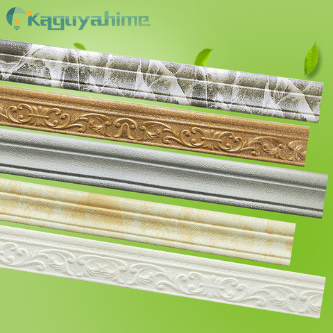 Kaguyahime, espuma 3D en relieve, línea de esquina, línea de cintura, borde impermeable, autoadhesivo, 2,3 m, tira de borde de pared, pegatina de decoración de pared ► Foto 1/6