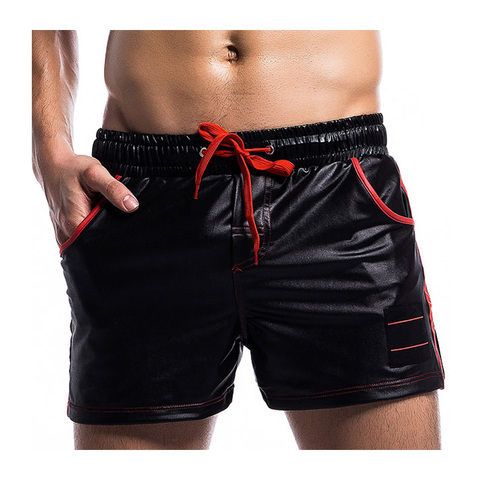 Pantalones cortos de piel sintética para hombre, Shorts informales holgados con bolsillos, cómodos y suaves, de alta calidad, para verano ► Foto 1/6