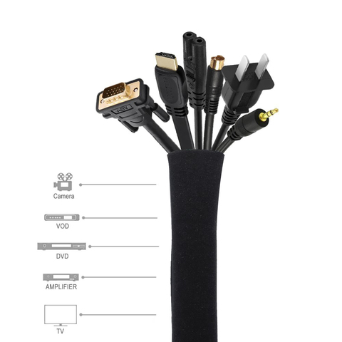 Funda organizadora de cables corrector, cubierta de cuerda de neopreno para TV, ordenador, nevera, Protector de cables, diseño con cremallera ► Foto 1/6