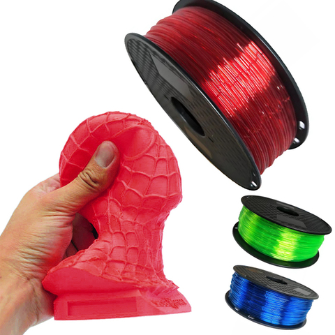 Filamento de impresión 3D, filamentos flexibles de TPU, plástico para impresora 3D, materiales de impresión de 1,75mm, Blanco, Negro, etc. Colores ► Foto 1/6