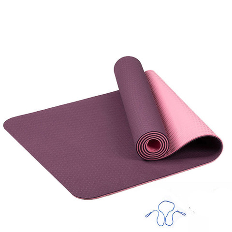 Colchoneta de Yoga TPE de 6MM, antideslizante, deportiva, para ejercicio, Pilates, gimnasio, colchoneta para principiantes ► Foto 1/6