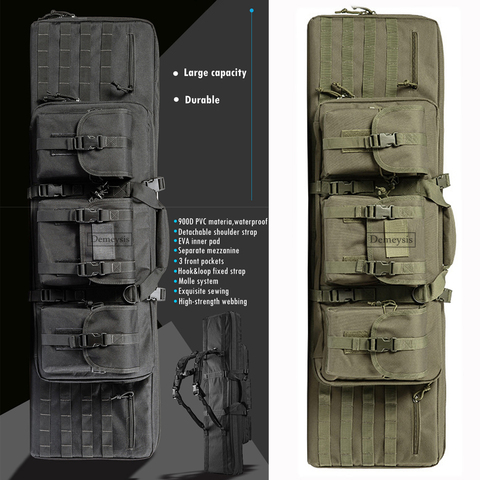 Táctica doble funda de pistola Rifle Airsoft combate ejército acolchado escopeta de mochila pistola y almacenamiento revista 95cm / 116cm ► Foto 1/6