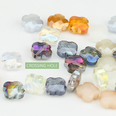 Cuentas de vidrio de cristal de trébol de 10mm, piedras cruzadas, cuentas coloridas para coser, cristales Swarovski, diamantes de imitación para pendientes, joyería ► Foto 1/5