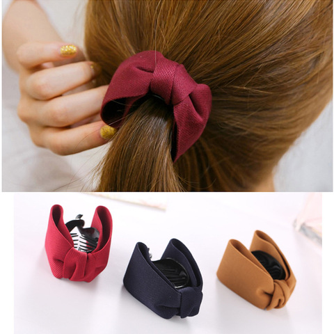 Broches para el pelo de PU con lazo y cola de caballo para mujer, accesorios para el cabello 1 unidad ► Foto 1/6