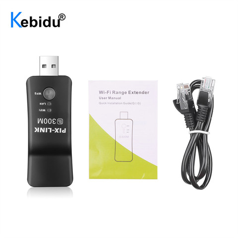 Kebidu Universal inalámbrico TV de red adaptador Wifi WPS 300Mbps Wi-Fi repetidor RJ-45 Cable de red para Samsung LG Sony HDTV ► Foto 1/6