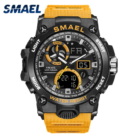 Reloj deportivo para hombre, marca SMAEL Toy, relojes para hombre, relojes militares S Shock a prueba de agua 50m, relojes de pulsera a la moda 8011 para hombre, relojes deportivos ► Foto 1/6