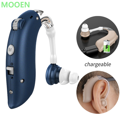 Mini dispositivo de ayuda auditiva recargable, amplificador de oreja Digital BTE para ancianos, 2022 ► Foto 1/6