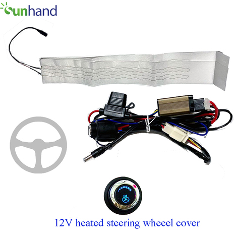 Kit de volante con calefacción de 12V, con señal, 6 interruptores de cambio, cubiertas de volante calentadas para coches ► Foto 1/5