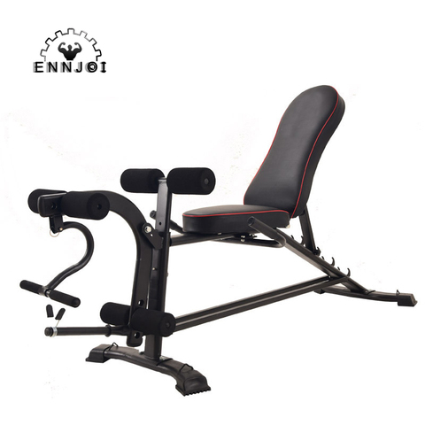 Banco ajustable para gimnasio en interiores, máquinas de Fitness para el hogar, silla, banquillo con mancuernas, tabla de abdominales multifuncional ► Foto 1/5