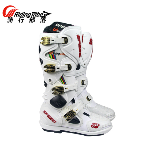 En Trider 100% nueva motocicleta botas de cuero de motocrós largo rodilla alta Zapatos blanco negro moto GP moto sucia tamaño 10-45 B1004 ► Foto 1/6