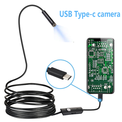Cámara de inspección USB Snake HD IP67, USB C boroscopio impermeable, cámara de alcance tipo C, Cable Flexible de 1M y 2M para teléfono inteligente Android ► Foto 1/6