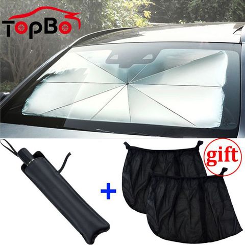 Parasol de coche, paraguas, Parasol de coche, cubiertas de Parasol, parabrisas, Protector frontal de sol UV, accesorios de cubierta de parabrisas ► Foto 1/1