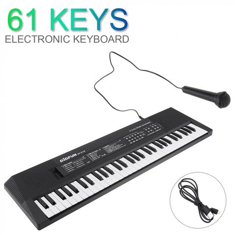 Teclado electrónico de alta calidad para niños, 61 teclas, Piano, Digital, música, con micrófono, regalo, iluminación Musical ► Foto 1/6