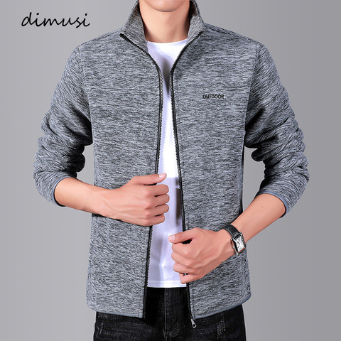 DIMUSI-chaquetas informales de exterior para hombre, cortavientos entallado con cuello levantado, forro Polar suave, ropa de invierno ► Foto 1/6