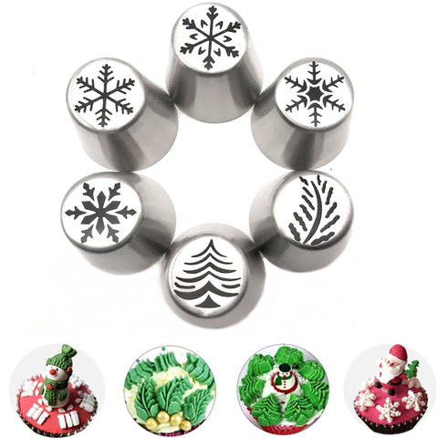 1Pc Navidad pastel de crema de boquillas de cocina conjunto de árbol de manualidades de copo de nieve hielo tuberías Cupcake decoración flor boca herramientas para pastelería, hornear ► Foto 1/6