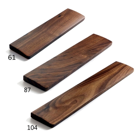 Reposamuñecas Con Teclado mecánico de madera nogal, alfombrilla antideslizante, almohadilla ergonómica para la muñeca para escritorio de juegos, soporte para 61 87 104 teclas, almohadilla de mano ► Foto 1/6