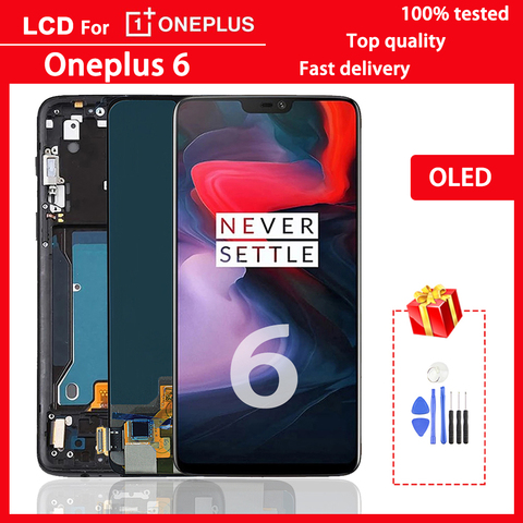 Recambio de Pantalla Amoled de 6,28 pulgadas para Oneplus 6, Original, probado por 100%, montaje de digitalizador con pantalla táctil ► Foto 1/6