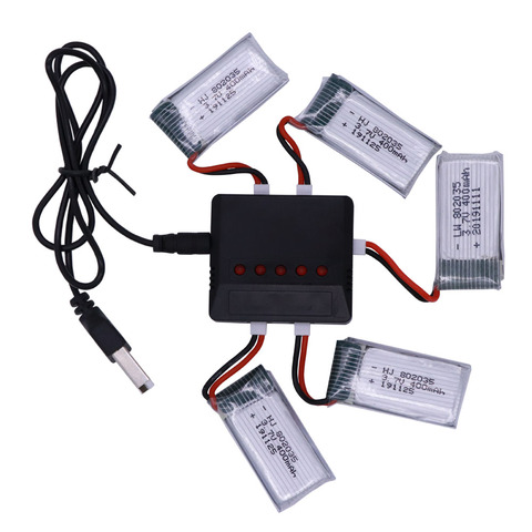 3,7 V 400mah Lipo batería y batería de cargador usb para H107 H31 KY101 E33C E33 U816A V252 H6C 25C RC Quadcopter 802035 batería Lipo ► Foto 1/6