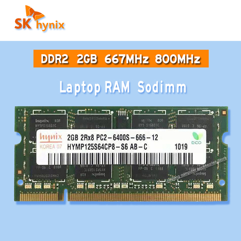 SK Hynix ddr2 2GB 667MHz RAM de 800MHz Sodimm la memoria del ordenador portátil pc2- 5300S 6400 1GB 4GB ► Foto 1/1