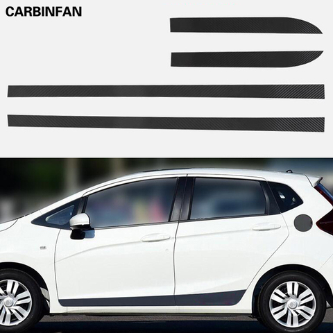 Estilo de coche calcomanía fibra de carbono para falda lateral de coche etiqueta automóviles accesorios para Honda Fit / Jazz GK5 3rd GEN 2014 - 2017 ► Foto 1/6