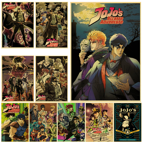 Acción Anime JoJo es extraño aventura JOJO papel Kraft Cafe Bar Retro cartel de pintura decorativa pared artística pegatinas de decoración para el hogar ► Foto 1/6