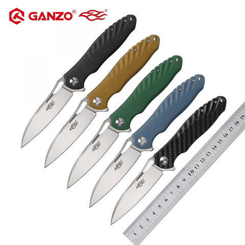 Cuchillo plegable de bolsillo con mango G10, herramienta táctica de acampada para exteriores, Ganzo FBKNIFE FH71 60HRC D2 ► Foto 1/6