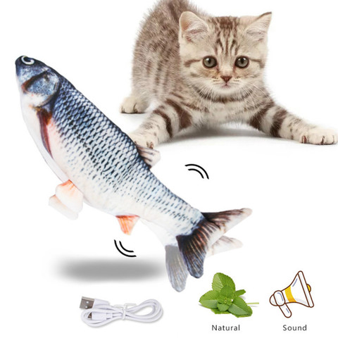 Juguete para gatos carga USB eléctrico pez de imitación juguete electrónico para masticar, morder, suministros, envío directo ► Foto 1/6