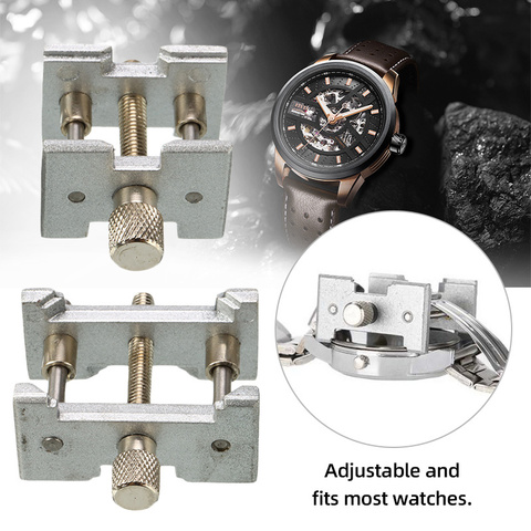 2 unids/set ver estuche protector de Metal reloj movimiento de Base fija para relojero ver abrazadera relojes herramientas de reparación de accesorios ► Foto 1/6