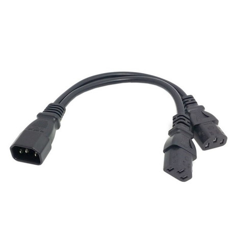 Cable adaptador divisor de tipo Y de potencia corta, venta al por mayor, 1 unidad, individual, C14 a Dual, C13 5-13R, 35cm ► Foto 1/1