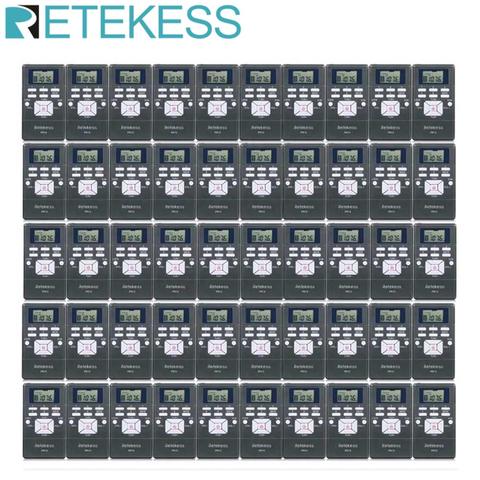50 piezas RETEKESS PR13 bolsillo receptor de Radio Digital DSP FM estéreo Mini portátil reloj receptor con auriculares para la reunión ► Foto 1/6