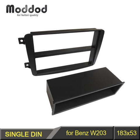 1 Din Fascia para BENZ clase C W203 estéreo Panel con bolsillo de almacenamiento CD DVD instalación Trim Kit cara marco ► Foto 1/6