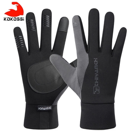 KoKossi-guantes antideslizantes para motocicleta, resistentes al agua, con pantalla táctil, para hombre y mujer, para deportes, pesca, ciclismo, bicicleta, invierno, gruesos y cálidos ► Foto 1/6